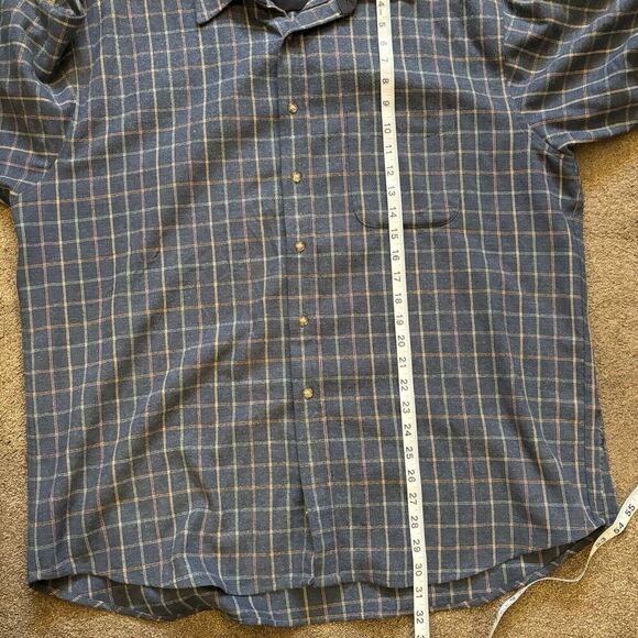 VTG Pendleton Flannel Wool Plaid Blue Button Down - Mens Size XL - Picture 9 of 9